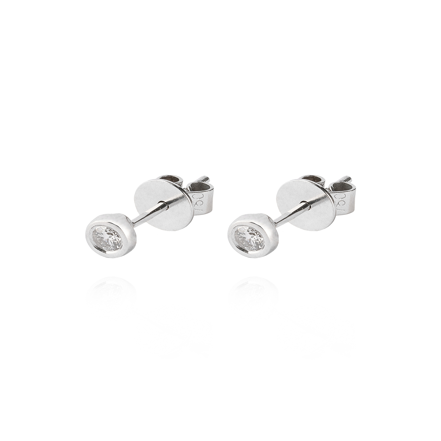 Aros Oro Blanco 18kt Diamantes Punto de Luz 12pts  SI/H 1