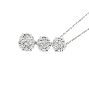 Collar de Oro Blanco 18kt con Diamantes 31 Pts Totales SI/H Corte Brillante 30137 - By Danielle Costantini