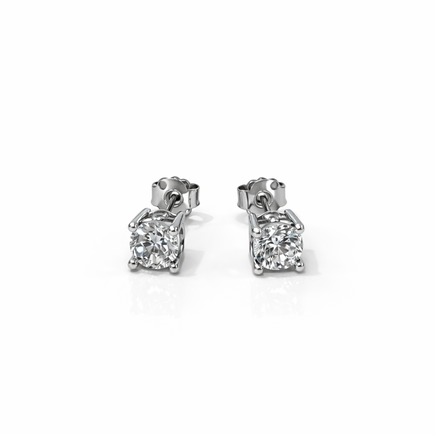 Aros Oro Blanco 18kt Circonita Central 4MM 1