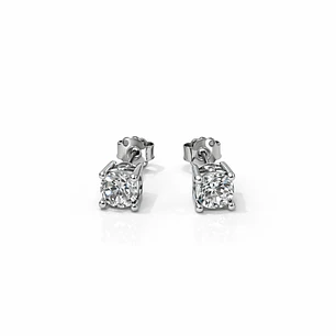 Aros Oro Blanco 18kt Circonita Central 4MM
