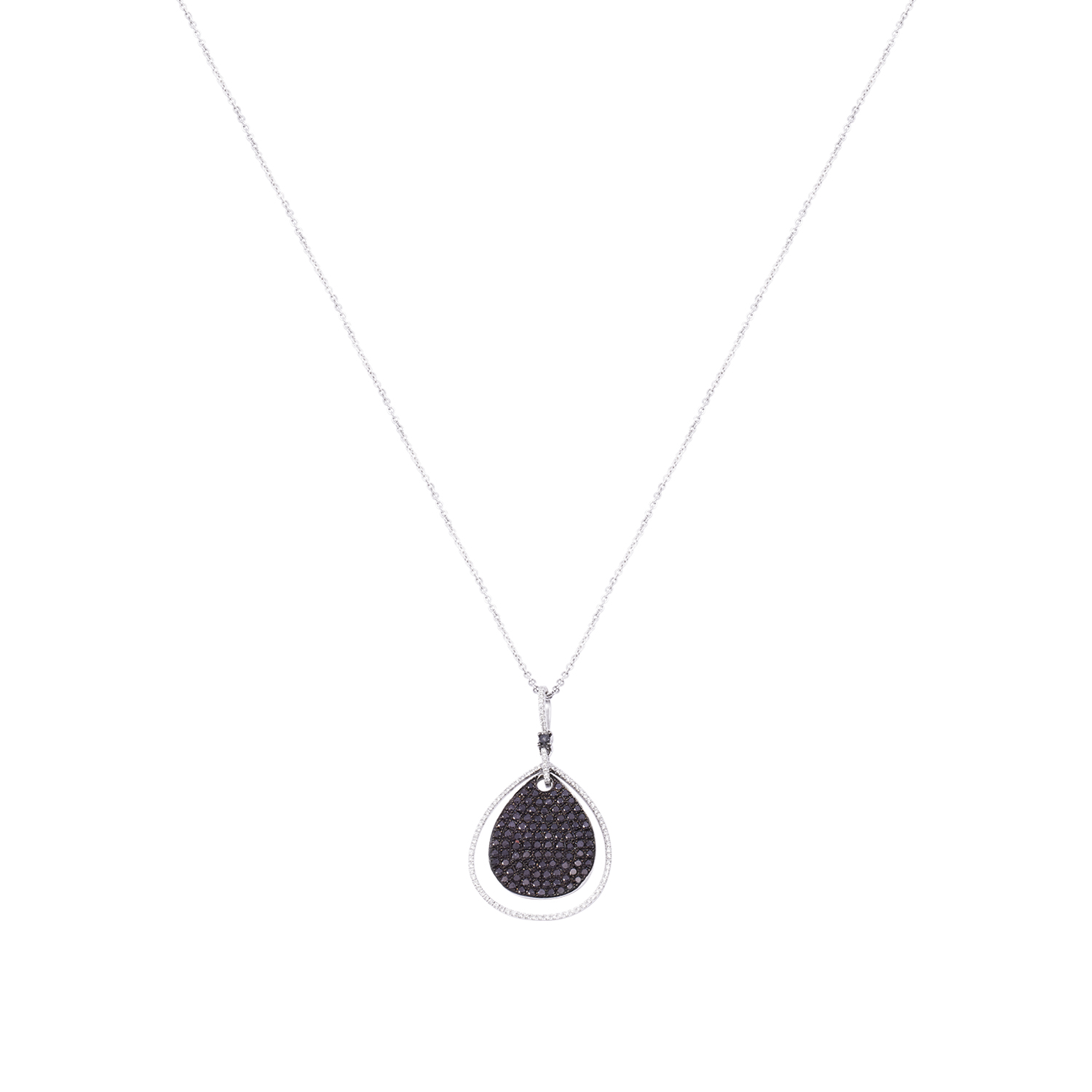 Collar Oro Blanco 18kt Gota de Diamantes 2,39 Qlts 3