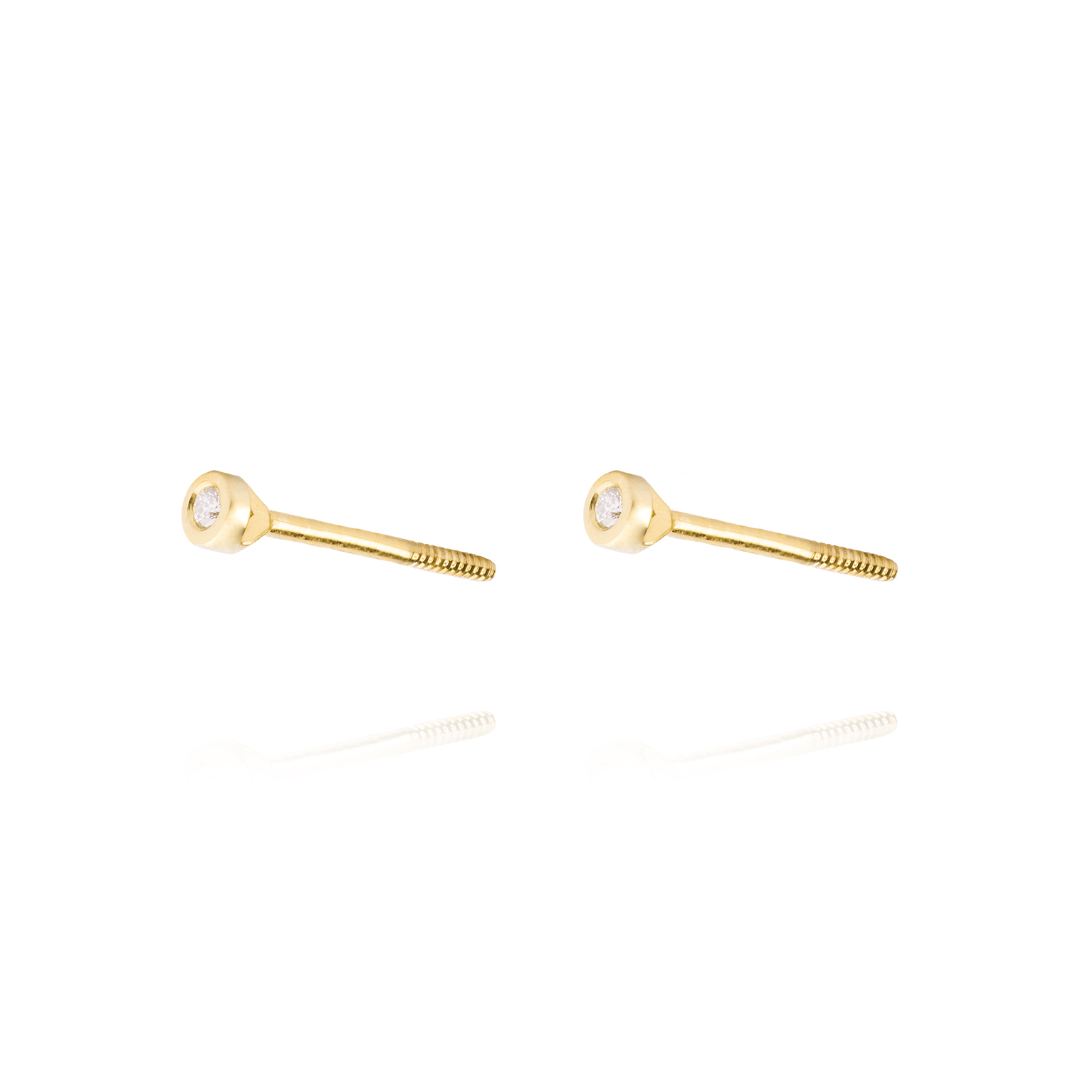 Aros de Oro 18kt con Diamantes Punto de Luz 4pts total SI/H 2