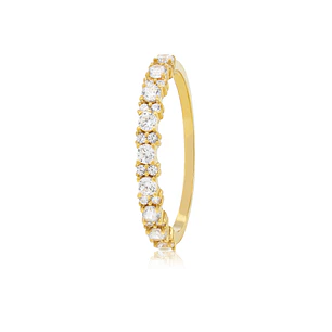 Anillo Compromiso de Oro 18Kt Dos Intercalado Circones