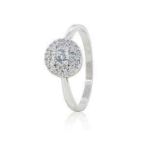 Anillo de Plata Esterlina 925 Doble Riel Circon