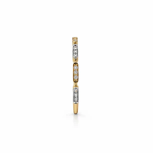 Anillo de Oro 18kt Circón Bicolor Espaciado