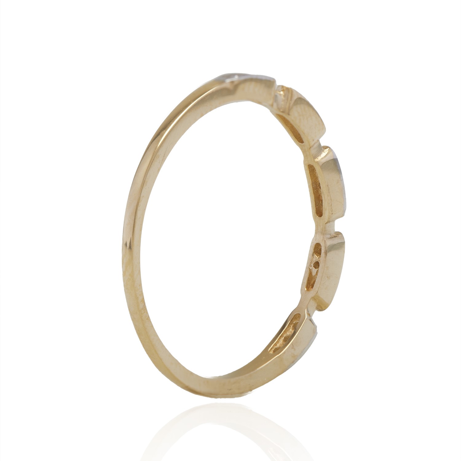Anillo de Oro 18kt Circón Bicolor Espaciado 2