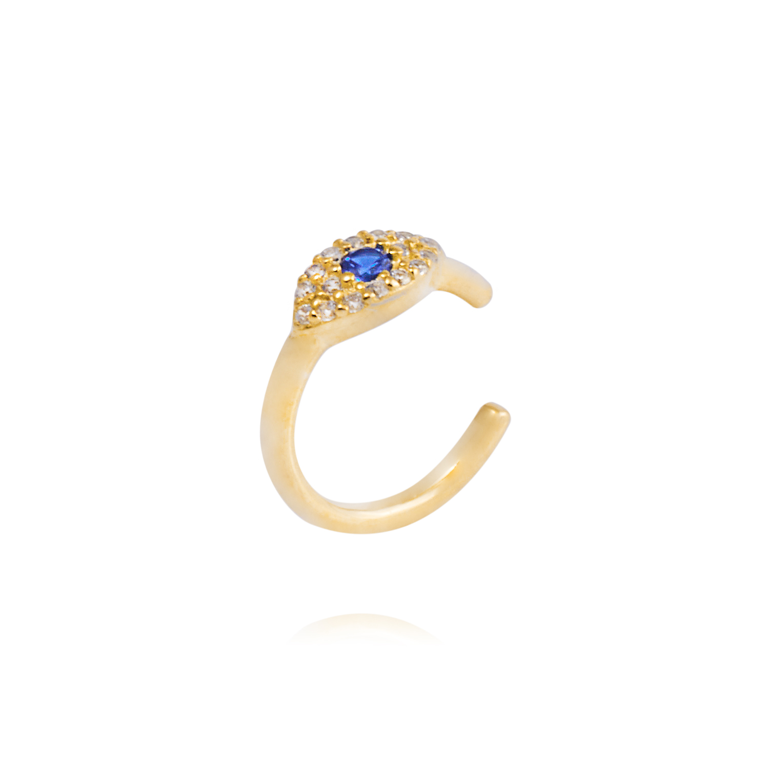 Piercing de Plata Esterlina 925 Earcuff ojo turco Bañado en Oro 14kt 1