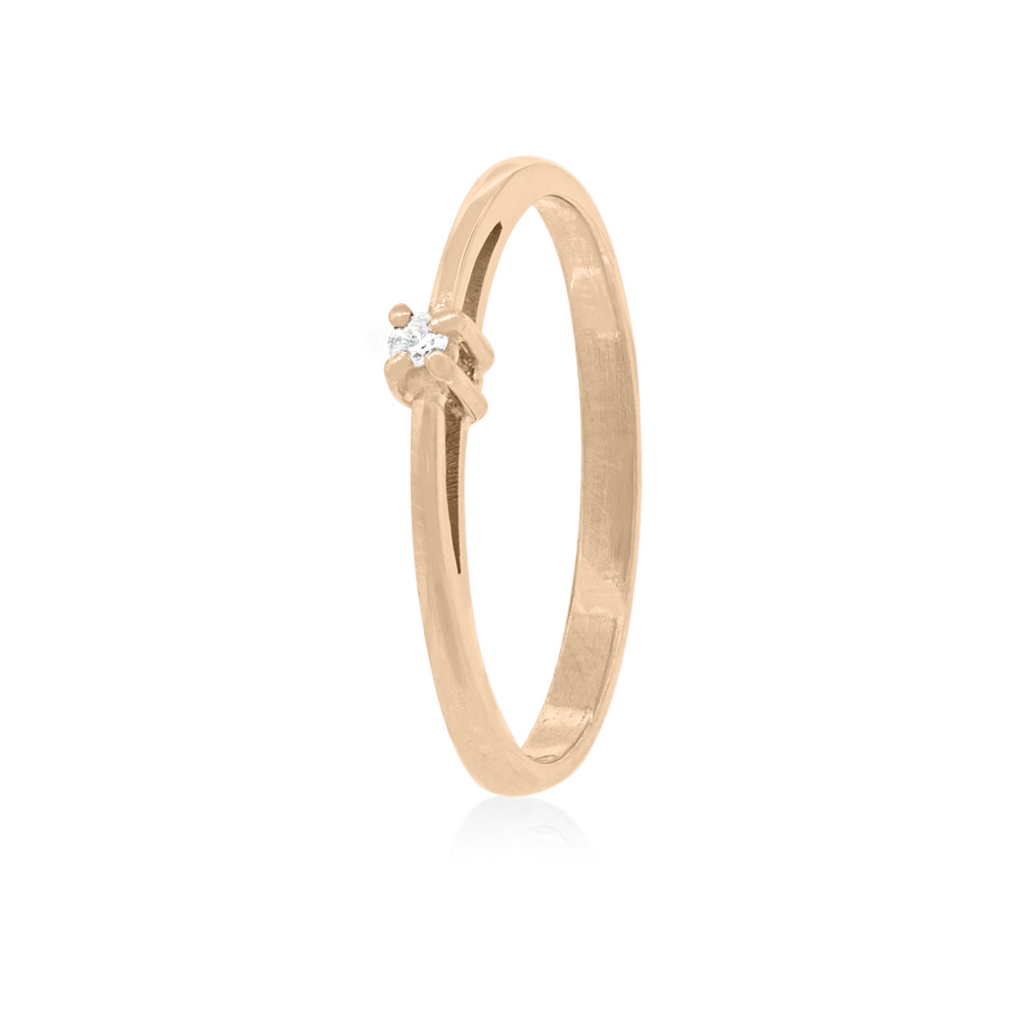 Anillo de compromiso Oro Rosado 18kt Modelo Mónaco Diamante Solitario de 6ptos 1