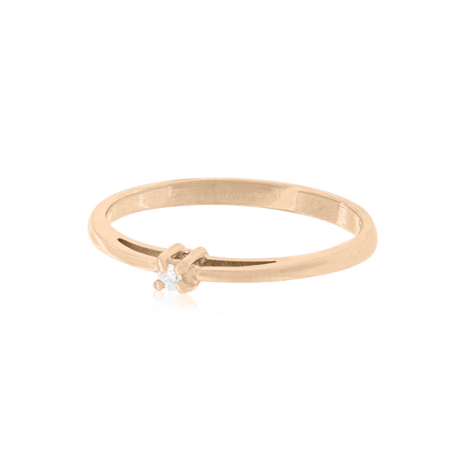 Anillo de compromiso Oro Rosado 18kt Modelo Mónaco Diamante Solitario de 6ptos 3