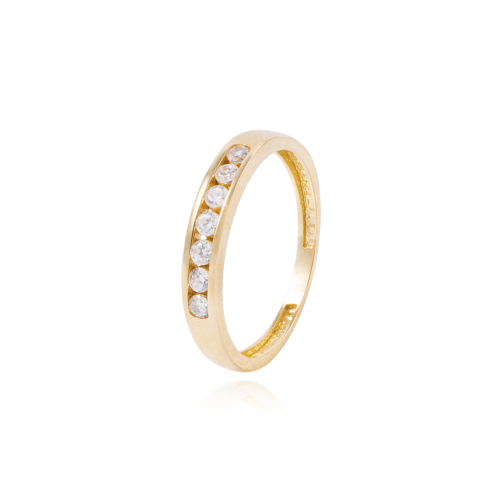 Anillo Compromiso de Oro 18Kt Circon en Riel 1