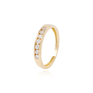 Anillo Compromiso de Oro 18Kt Circon en Riel