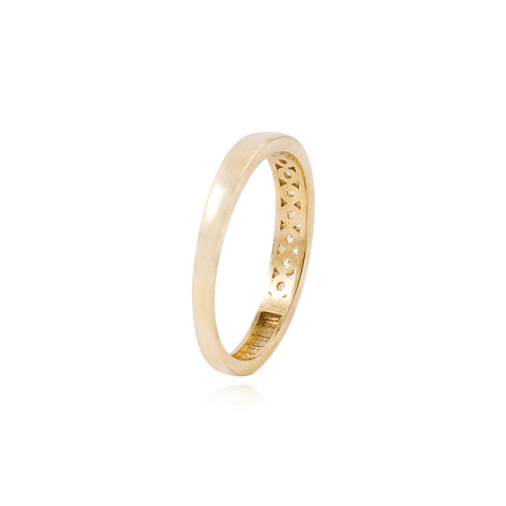 Anillo Compromiso de Oro 18Kt Circon en Riel 3