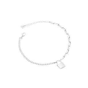 Pulsera de Plata Esterlina 925 Candado Circonita