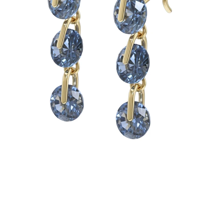 Aros Oro Miel 18kt Cascada Zafiro Celeste 3