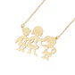 Collar de Oro Amarillo 18kt Colgante Familia Niño-Niña - Miniatura 3