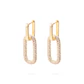 Aros Revestidos en Oro 18kt Diseño Rectangular Circonita - Miniatura 1