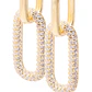 Aros Revestidos en Oro 18kt Diseño Rectangular Circonita - Miniatura 2