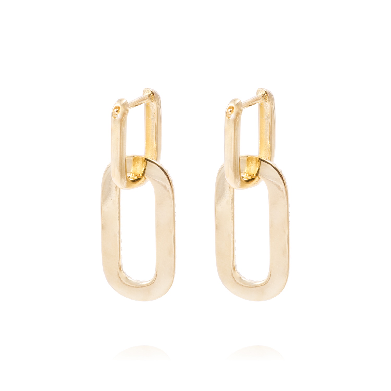 Aros Revestidos en Oro 18kt Diseño Rectangular Circonita 3