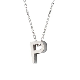 Collar de Plata Esterlina 925 Letra P