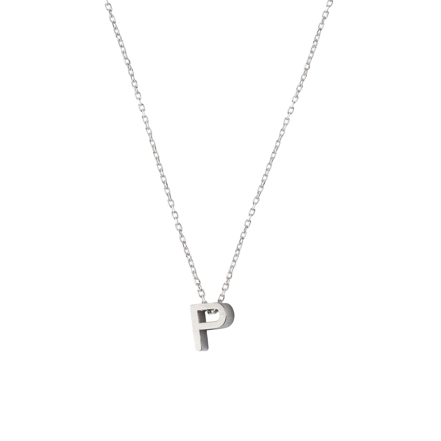 Collar de Plata Esterlina 925 Letra P 3