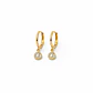 Aros Oro Amarillo 18kt Argollas Circonita Colgante 11MM - Miniatura 1