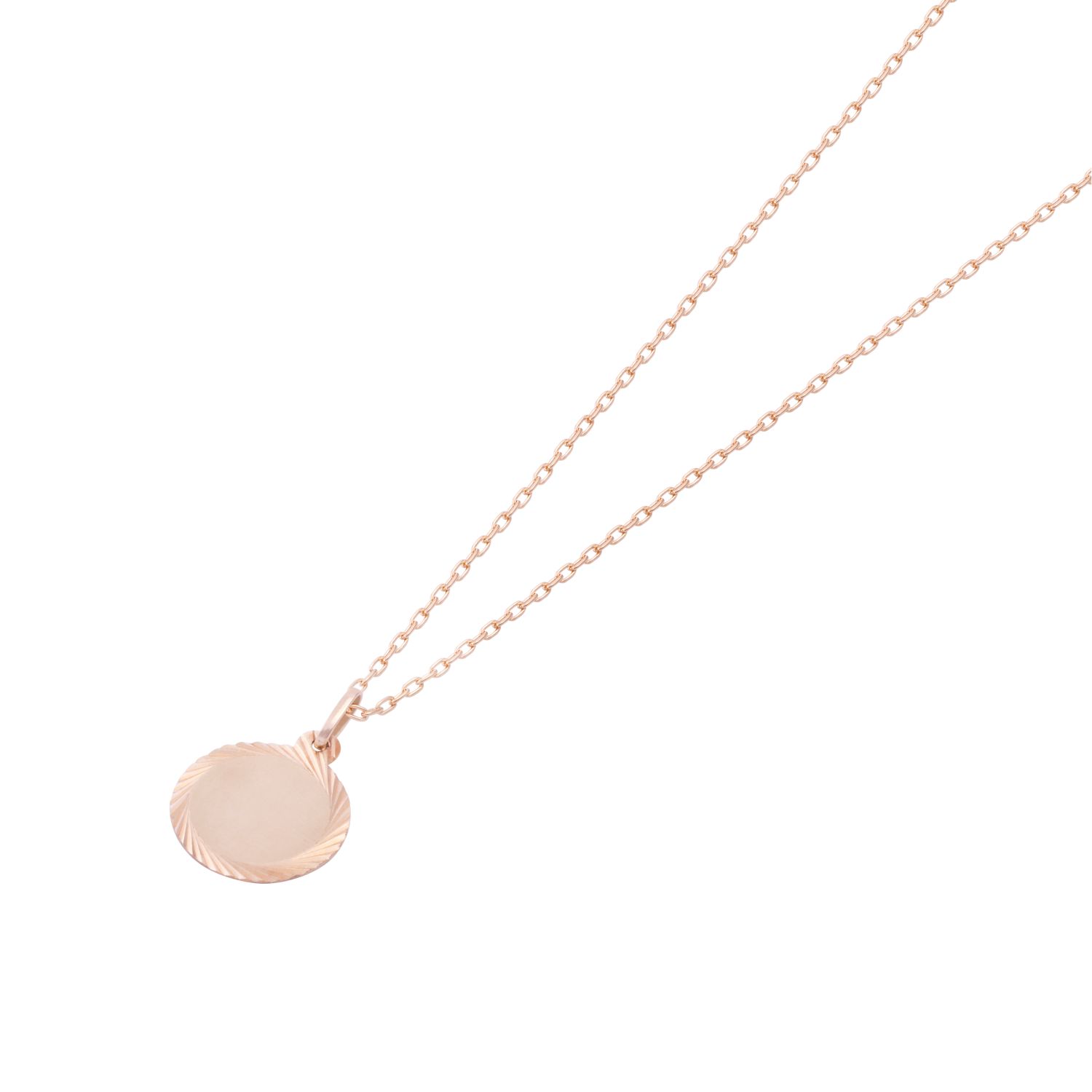 Colgante Oro Miel 18kt Disco Labrado 16mm 3