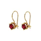 Aros Oro Miel 18kt Colgante con Gota de Rubi 5mm - Miniatura 1