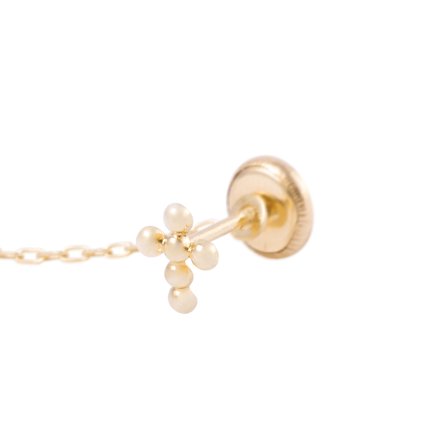 Piercing de Oro de 9kt Circón y cruz con colgante 2