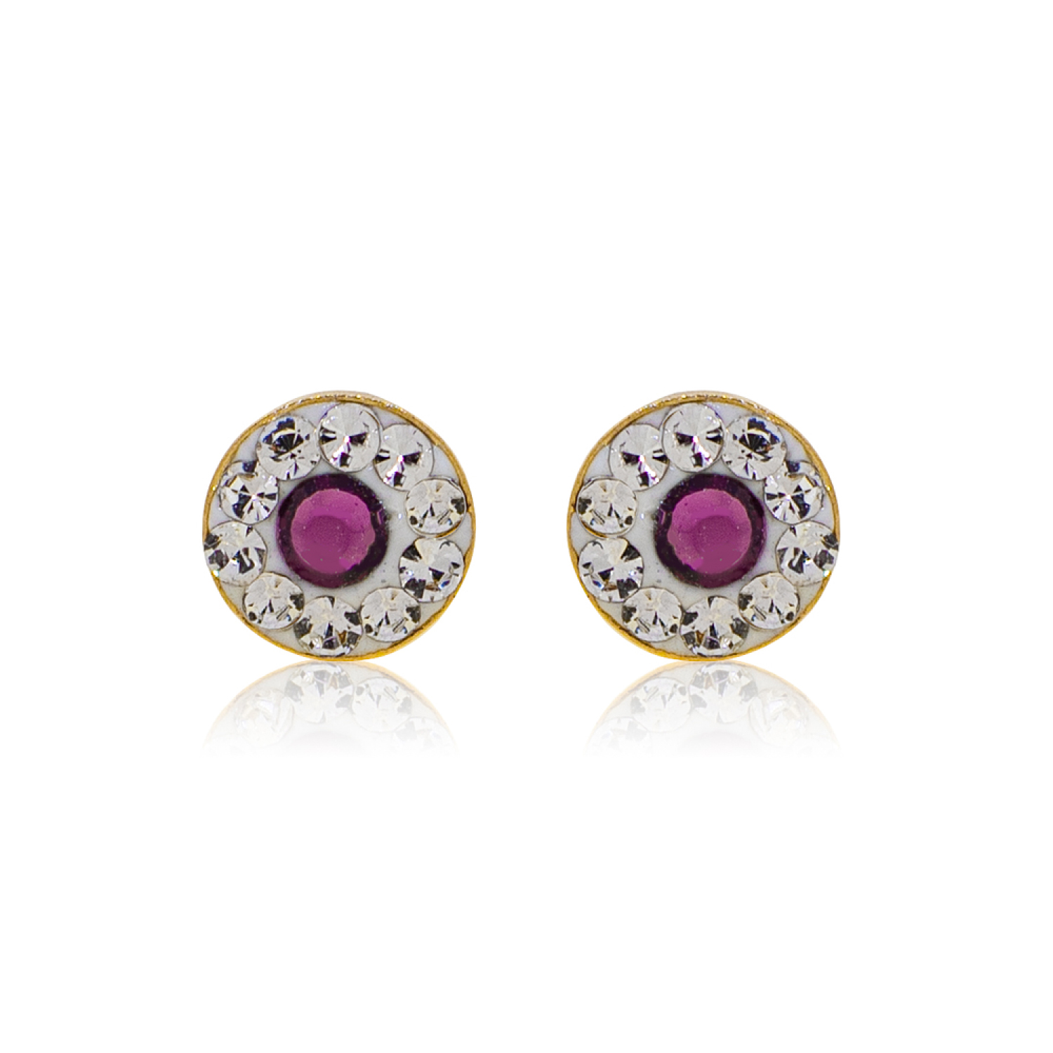 Aros de Oro 18kt Círculo de Amatista 1