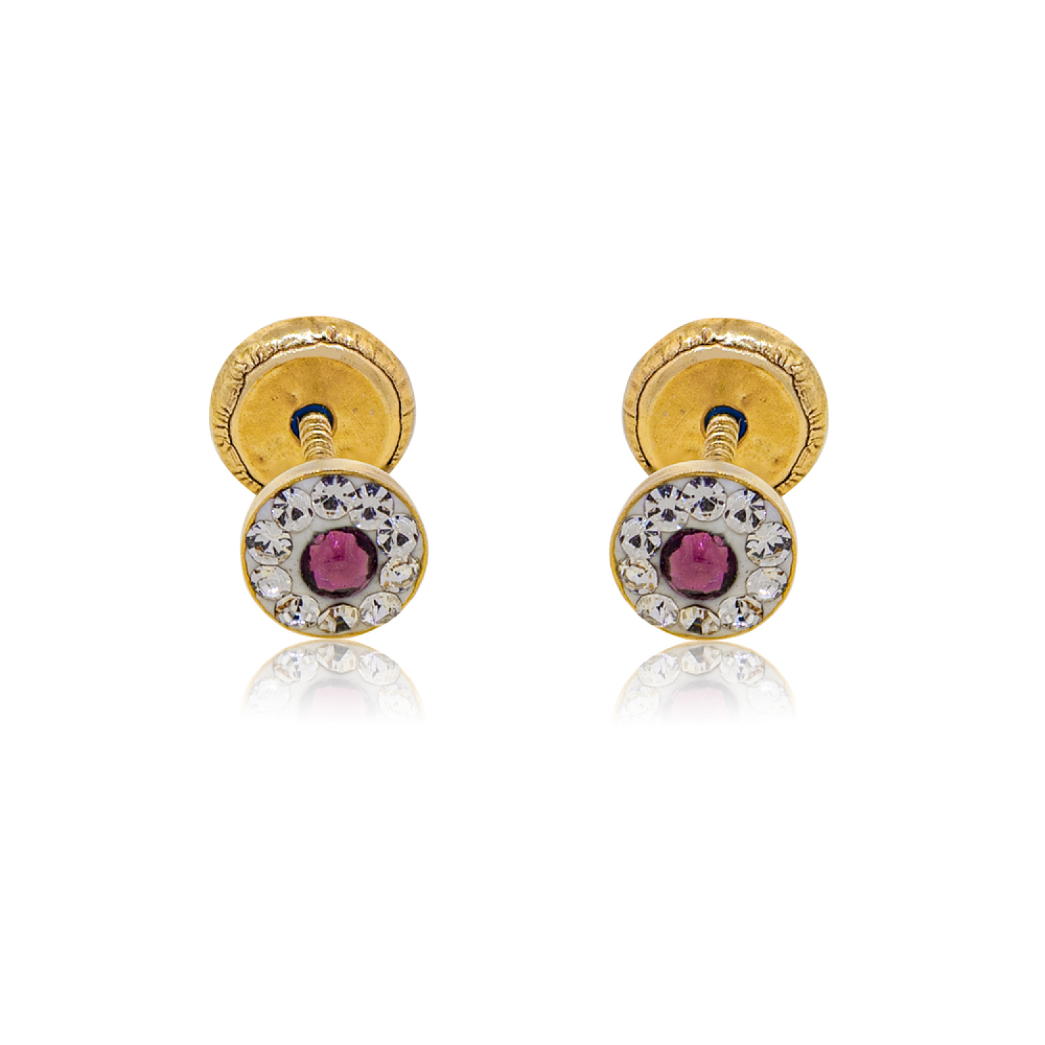 Aros de Oro 18kt Círculo de Amatista 2
