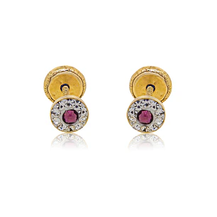 Aros de Oro 18kt Círculo de Amatista