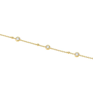 Pulsera Oro Amarillo 18kt Circonita-Bolitas