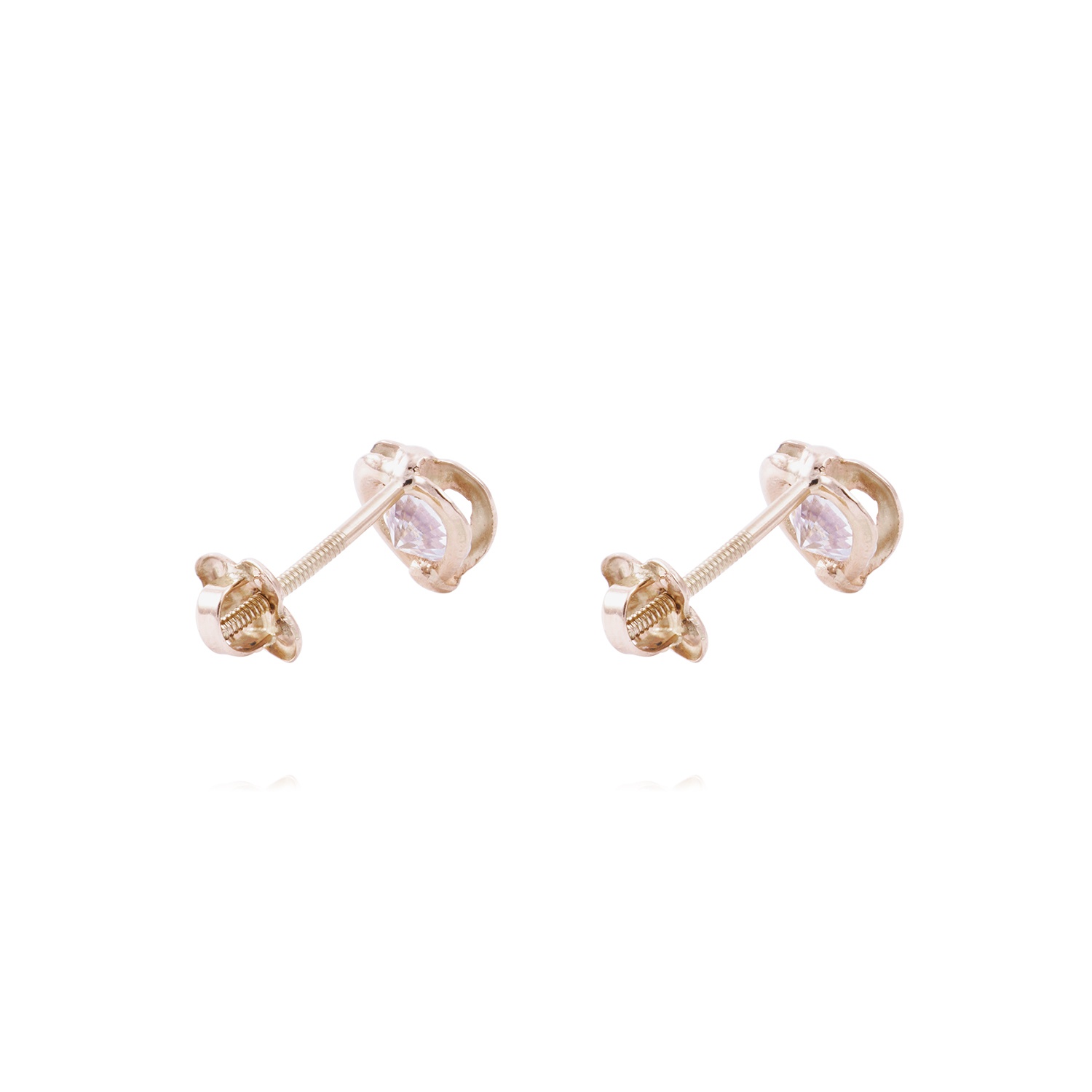 Aros Oro Miel 18kt Corazón Circonita 3