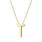 Collar de Plata Esterlina 925 Letra T Lisa Revestido en Oro 18kt - Miniatura 2