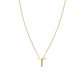Collar de Plata Esterlina 925 Letra T Lisa Revestido en Oro 18kt - Miniatura 3