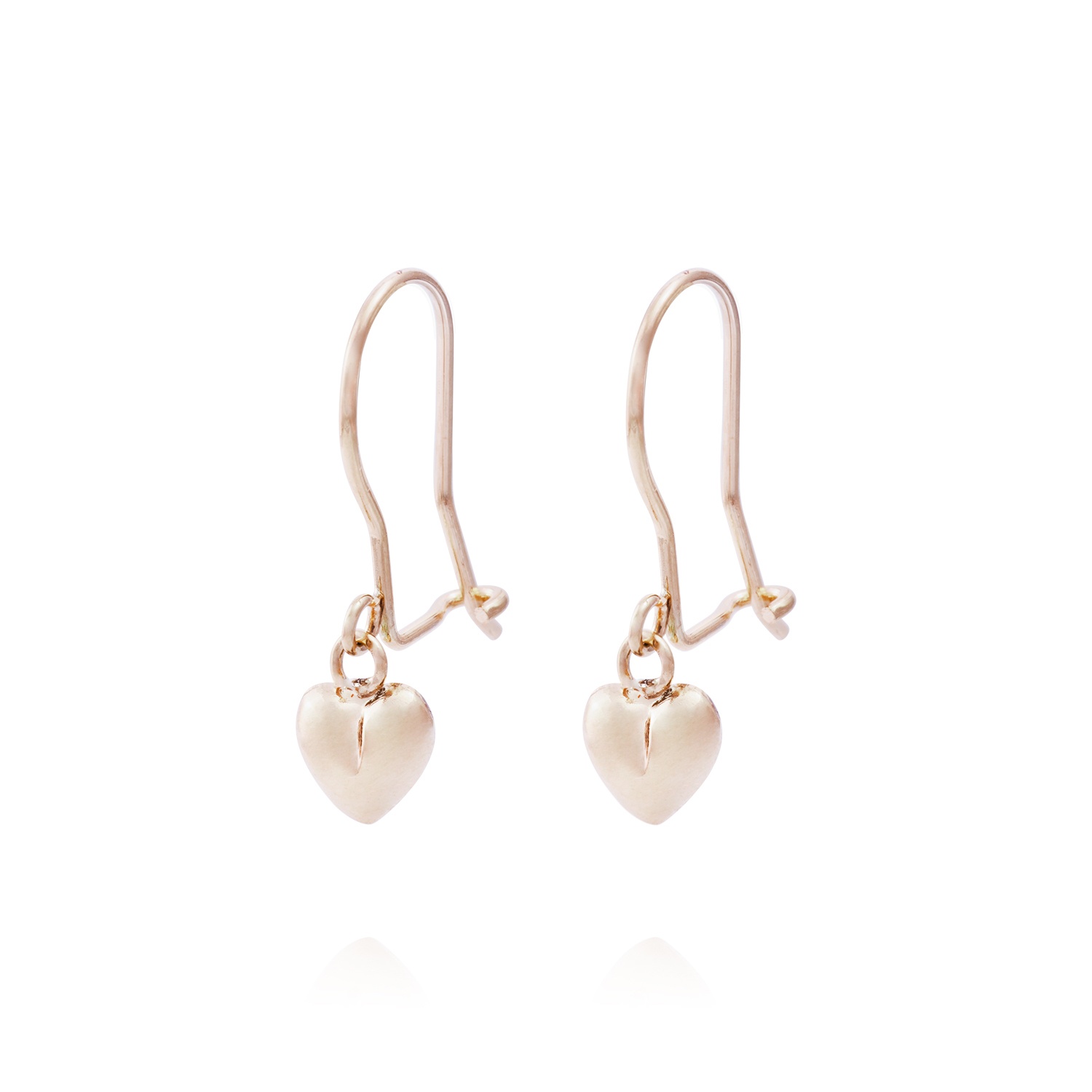 Aros Oro Miel 18kt Colgante Corazón Pequeño 1