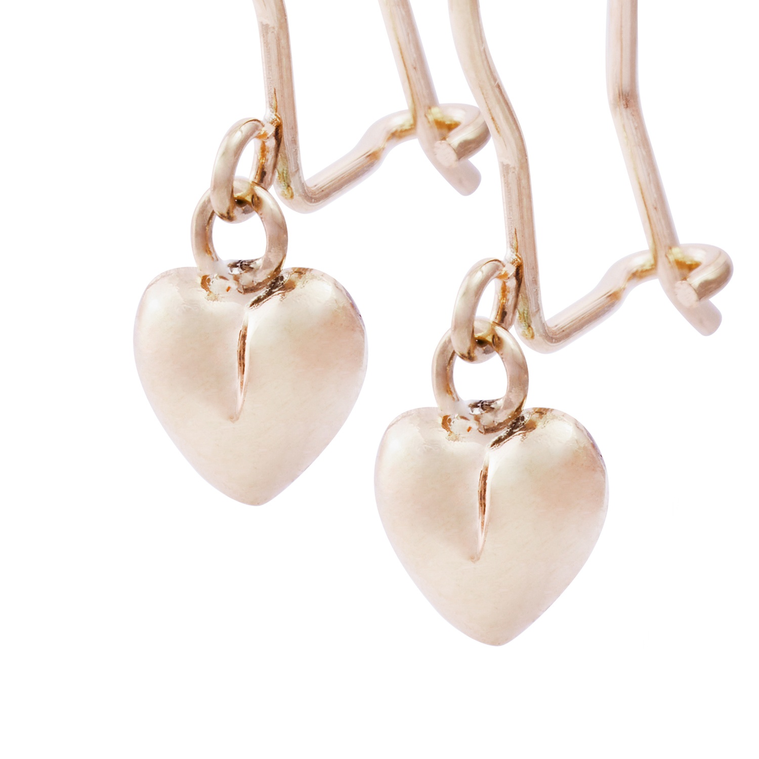 Aros Oro Miel 18kt Colgante Corazón Pequeño 2