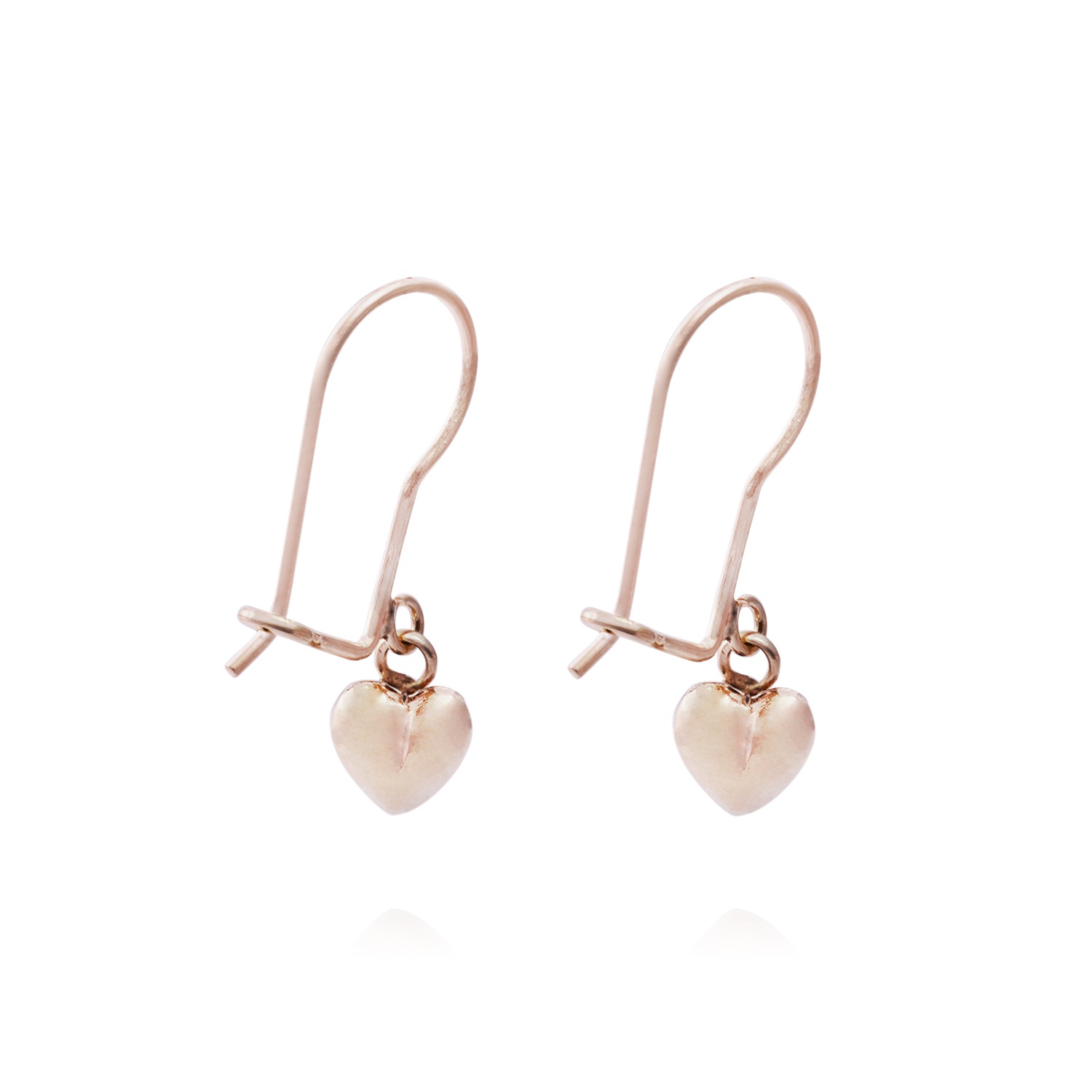 Aros Oro Miel 18kt Colgante Corazón Pequeño 3