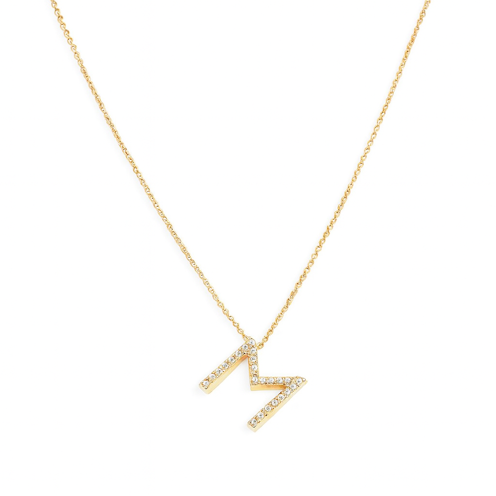 Collar Oro 18kt Diamantes Letra M con 13 Pts | Danielle Costantini 3
