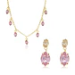 Conjunto Elegancia Rosada Plata Esterlina 925 - Miniatura 1
