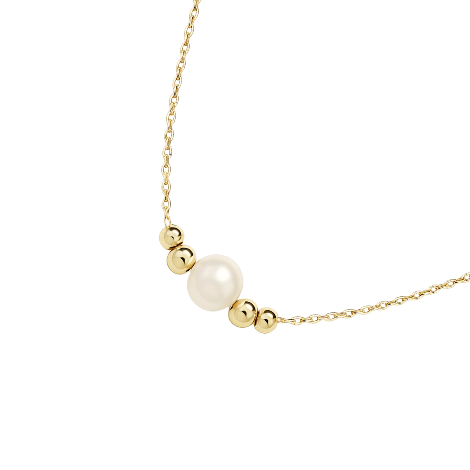 Collar Oro Amarillo 18kt Perla Cultivada 5MM 2