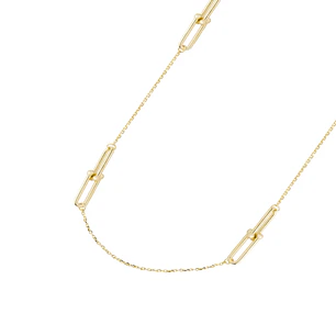 Collar de Plata Esterlina 925 Cuatro Enlazados Revestido en Oro 18kt