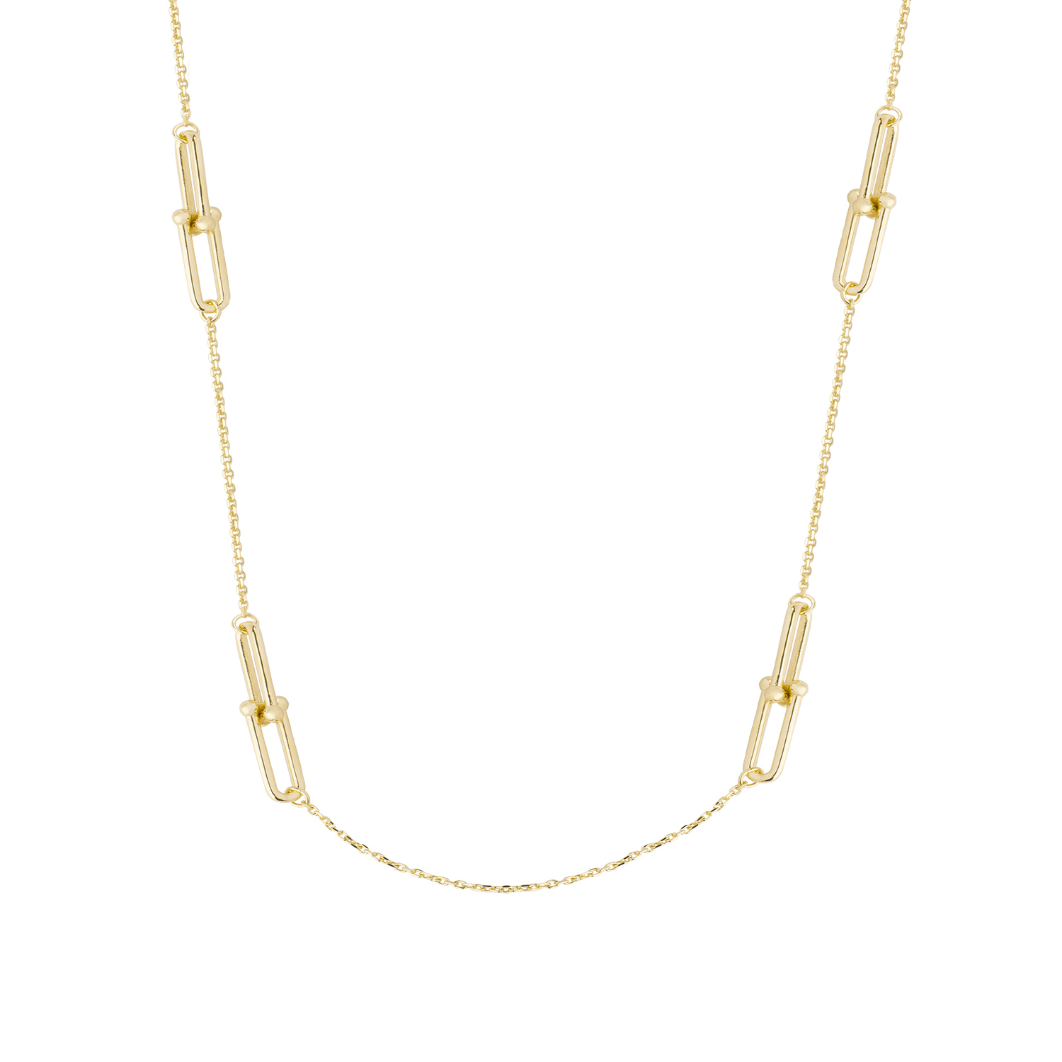 Collar de Plata Esterlina 925 Cuatro Enlazados Revestido en Oro 18kt 3