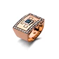 Anillo Oro Rosado 18kt Modelo Tezca 16 Diamantes 1pt y Zafiro 3x3 - Miniatura 1