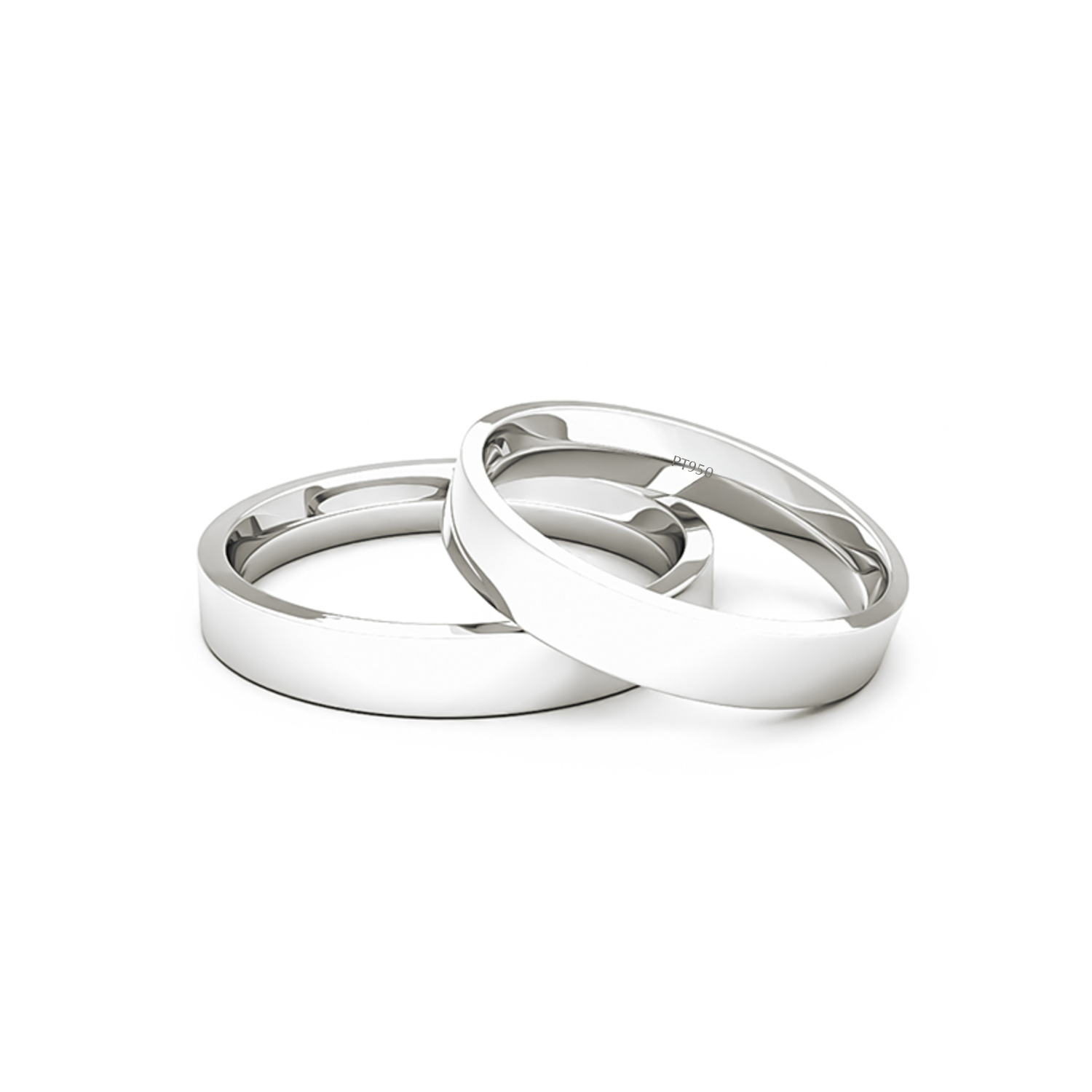 Par Argollas Matrimonio de Platino Tubo Portus de 3,5mm 2