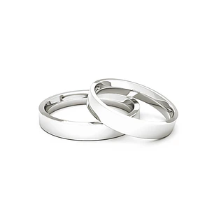 Par Argollas Matrimonio de Platino Tubo Portus de 3,5mm