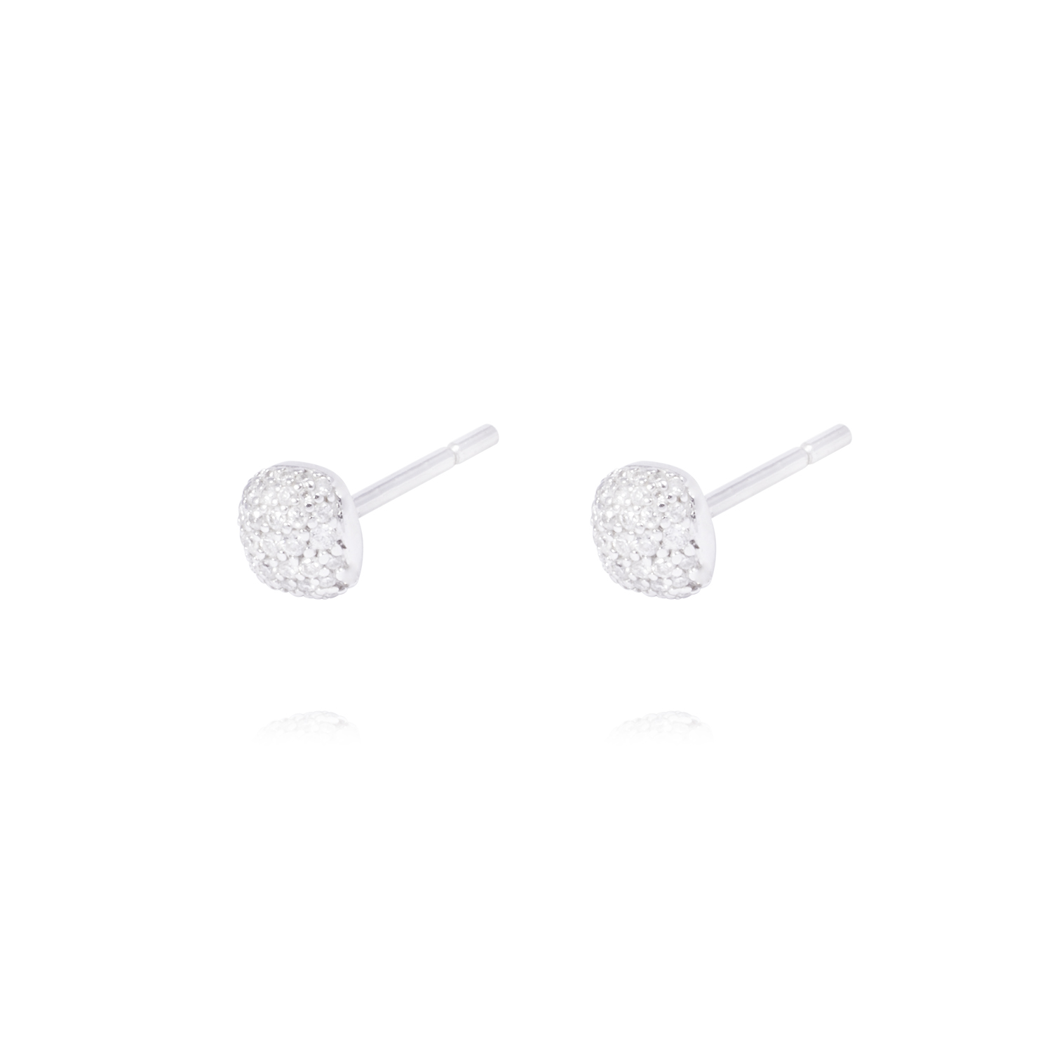 Aros Oro Blanco 18kt Cuadrados Diamantes 5x1 Pts 2