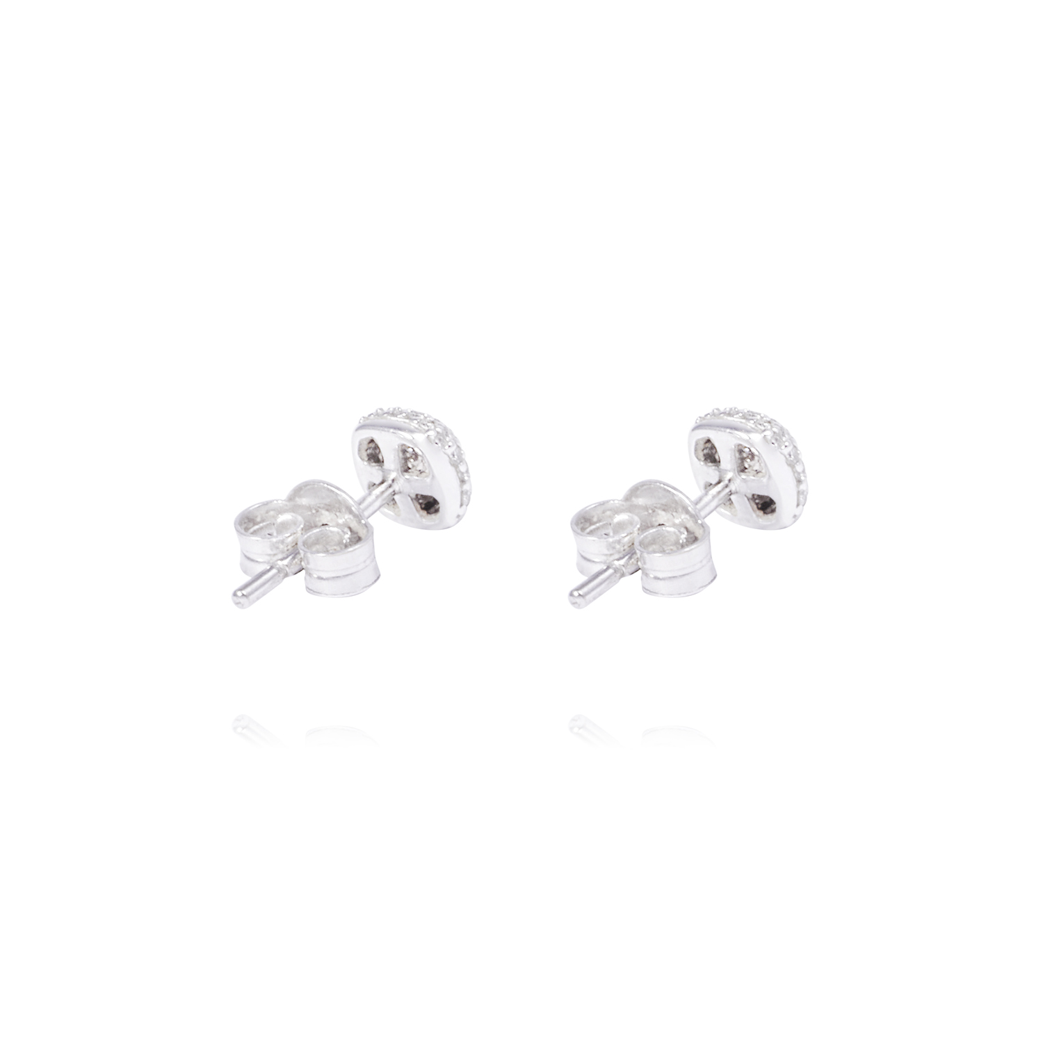 Aros Oro Blanco 18kt Cuadrados Diamantes 5x1 Pts 3