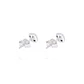Aros Oro Blanco 18kt Cuadrados Diamantes 5x1 Pts - Miniatura 3