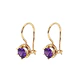Aros Oro Miel 18kt Colgante con Gota de Amatista 5mm - Miniatura 1